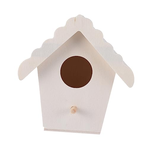 HOMOBABE 5 Stück Teiliges DIY Holz Vogelhaus Dekoration Unvollendeter Nistkasten für Vögel für Garten und Heimdekoration Kreative Holzornamente Herzform und Doppellöchrigen Designs von HOMOBABE