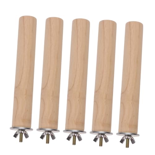 HOMOBABE 5 Stück Vögel Stehen Pole für Vögel Stand Vogelstangen für Papageien Steht vogelzubehör für käfig vogelspielzeug nymphensittich Holzständer für Papageien Holzvogel Barsch Protokoll von HOMOBABE
