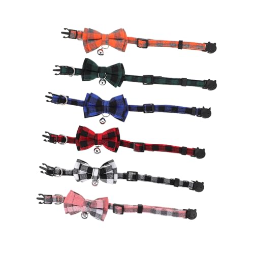 HOMOBABE 6 Stück Haustierhalsband pet Supplies hundekragen Dog hundehalsband katzenhalsband Katzenhalsbänder mit Glöckchen Stilvoll für personalisierte Kätzchenkragen Polyester von HOMOBABE