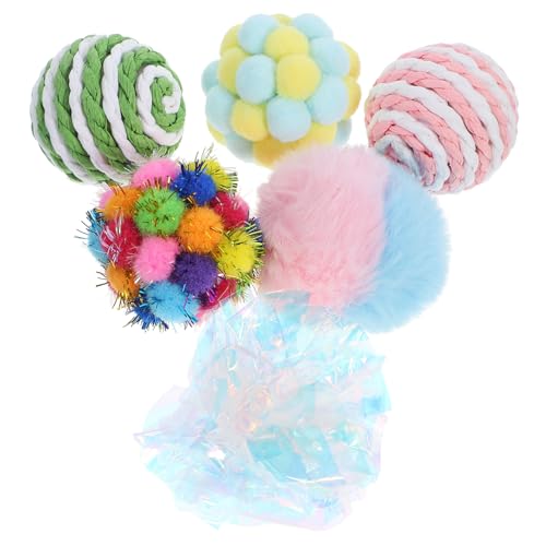 HOMOBABE 6 Stück Katzenglockenball Katzenminze Kugeln drinnen interaktiver katzenball cat Toys Katzen spielsachen Cats Toys katzenspielzeig Heimtierbedarf Kätzchen Bälle Plüsch von HOMOBABE