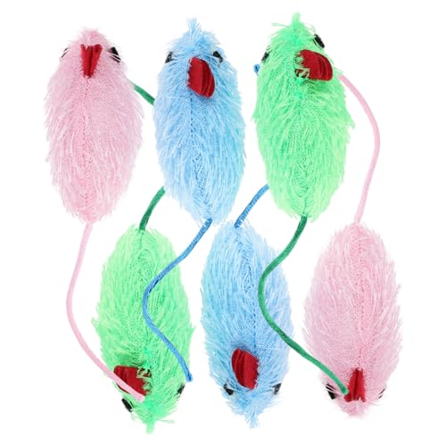 HOMOBABE 6 Stück ausgestopftes Katzenspielzeug real Fell quietschend Lustiges interaktives Katzenspielzeug für Katze kauert Katzen-Mäuse- Plüsch HOMOBABE 6 Stück ausgestopftes Katzenspielzeug real Fell quietschend Lustiges interaktives Katzenspielzeug für Katze kauert Katzen-Mäuse- Plüsch von HOMOBABE