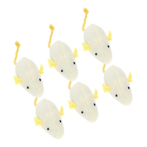 HOMOBABE 6 Stück lustiges Mäusespielzeug Katzenspielzeug für drinnen Spielzeugkatze Bausatz interaktives Plush Toy interessantes Leckerli- Kätzchen Plüsch von HOMOBABE