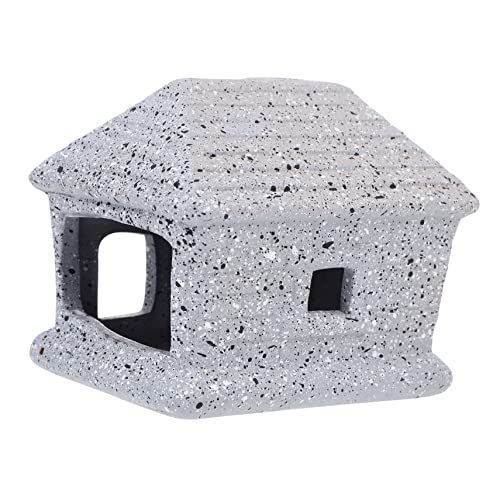 HOMOBABE Aquarium Landschaftsbau Tontopf Aquarium Brücke Gel Aquarienpflanzen Schwimmende Aquarium-Ornamente Schildkröten -backenplattform Schildkröten-Dock Ort Keramik Grey von HOMOBABE