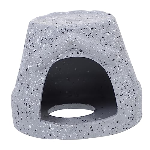 HOMOBABE Aquarium Landschaftsbau Tontopf Aquarium versteck Aquarium Zubehör Aquarium Dekoration kleines Fischversteck Tank groß Aquariumhöhle Aquarienversteck Höhle Keramik Grey von HOMOBABE