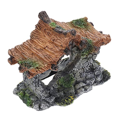 HOMOBABE Aquarium Landschaftsbauhaus Klein Mit Aquarium Cottages Aquarium Dekoration Aquarien Plus Garnelenzucht Unterschlupf Aquarium Hausdekor Dekorationen Aquarium Cottage Harz von HOMOBABE