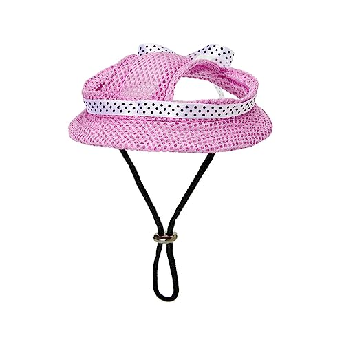 HOMOBABE Atmungsaktiver Hut für Haustiere Hundemützen klein Ohr Haustier Helm Pfote erste hundefressnäpfe Haustierhut Katzen Hut Sonnenschutzhut kreativer Welpenhut Netz Rosa von HOMOBABE