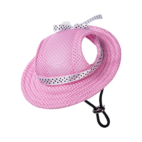 HOMOBABE Atmungsaktiver Hut für Haustiere Welpe Hundemütze für die Sonne Hüte für Chihuahua Ohren Pfote hundefressnäpfe Sonnenschutzhut Reise Haustier Sommerhut Netz Rosa von HOMOBABE