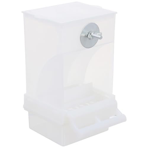 HOMOBABE Automatischer Vogelfutterspender Kolibri Vogelfutterhaus Für Käfig Hängestation Für Vogelhäuschen Futternapf Für Vogelfutter Vogelfutterhalter Fänger Luftdicht Taube Heu Acryl Weiß von HOMOBABE