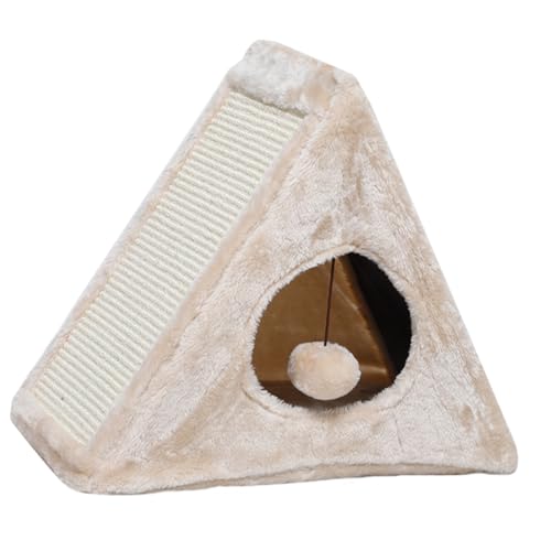 HOMOBABE Faltbares Haustierzelt Gehäuse Katzenkratzer drinnen außen für Form dreieckiges Katzenbett Katzennest tragbare Tierunterkunft kreatives Katzenhaus Flanell Beige HOMOBABE Faltbares Haustierzelt Gehäuse Katzenkratzer drinnen außen für Form dreieckiges Katzenbett Katzennest tragbare Tierunterkunft kreatives Katzenhaus Flanell Beige von HOMOBABE