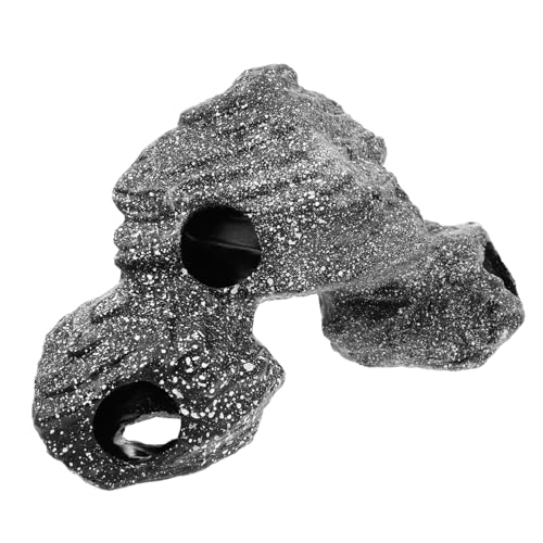HOMOBABE Fischbecken Versteck Krabbe Aquarium-Dekoration Transparent Käfig Aufkleber Aquariumhöhle Backenplattform Zarter Fischunterstand Schiffswrack Für Aquarium Garnele Nest Harz Black von HOMOBABE