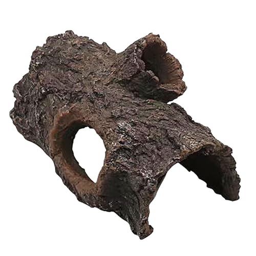 HOMOBABE Aquarium Versteck Höhle Aus Resin Für Fische Und Garnelen Dekorative Baumrinde Für Aquarien Langlebig Und Sicher Für Aquarienbewohner Für Fisch Und Reptilienbecken von HOMOBABE