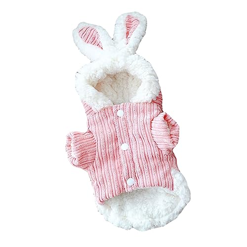 HOMOBABE Fleece-Hundekleidung Geschirre für große Hunde Collier Bausatz Regenmantel Rassen hasenkostüme Bunny Costume Winddichte Kleidung für Haustiere Warmhaltender Hunde-Hoodie Cord Rosa von HOMOBABE