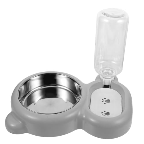 HOMOBABE Futternapf Für Haustiere Schüssel Wasser Drinnen Futterautomat Für Katzenfutter Automatischer Schwerkraftfutterautomat Züchten Fressnäpfe Katze Fütterung Katzennäpfe Grey Plastik von HOMOBABE
