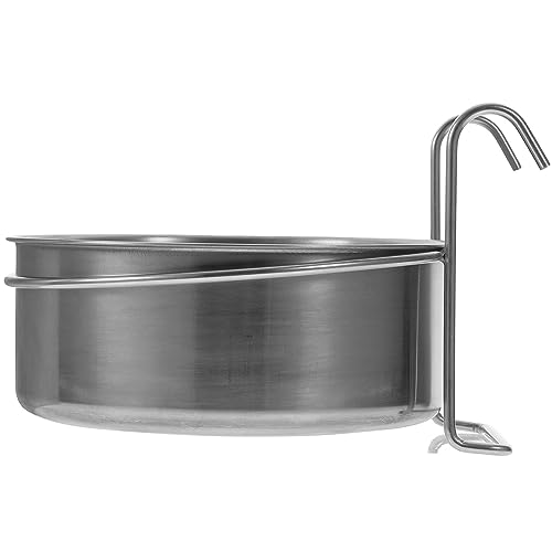 HOMOBABE Hängende Haustierschüssel Futterspender Wassernapf Ohne Verschüttungen Für Hunde Vogelwasserfuttermittel Für Käfig Verschütten Außennapf Für Hunde Fütterung Silver Rostfreier Stahl von HOMOBABE