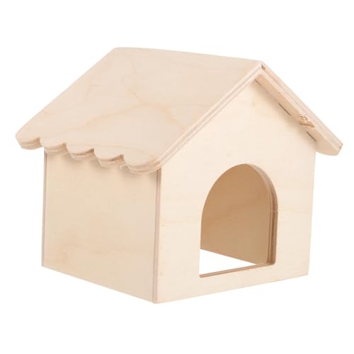 HOMOBABE Hamster Holzhaus Verschleißfestes Versteck für Chinchillas und Hamster und Ruhehaus Sicheres Material Käfige und Auslaufgehege von HOMOBABE