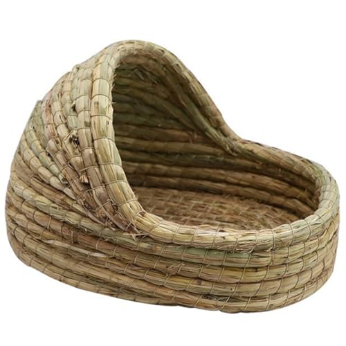 HOMOBABE Hamster Woven Nest aus Natürlichem Stroh Kleintierbett für Hamster Meerschweinchen und Andere Kleine Haustiere Langlebig und Leicht zu Reinigen für Schlaf und Spiel von HOMOBABE
