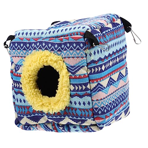 HOMOBABE Hamsternest Tierbett tierzelt Kleintiernest Nager Kuschelhöhle Nager Schlafplatz Käfige Hängematte coop Heu Kragen kleines Haustiernest Hamster Wärmenest Igelnest Baumwolle Blue von HOMOBABE