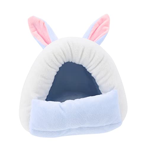 HOMOBABE Hamsternest kuschelhöhle nagerhaus haustierbett erhöht petbett Hamsterbett aus weichem Plüsch Hamster warmes Häuser winterliches Haustierbett Haustier -Ruhebett Baumwolle Blue von HOMOBABE