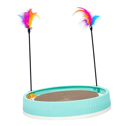 HOMOBABE Haushalts Kratzbrett für Katzen Strapazierfähige Kratzmatte mit Spielzeugballbahn Wiederverwendbare Kratzfläche für Katzen und Langeweile für Drinnen von HOMOBABE