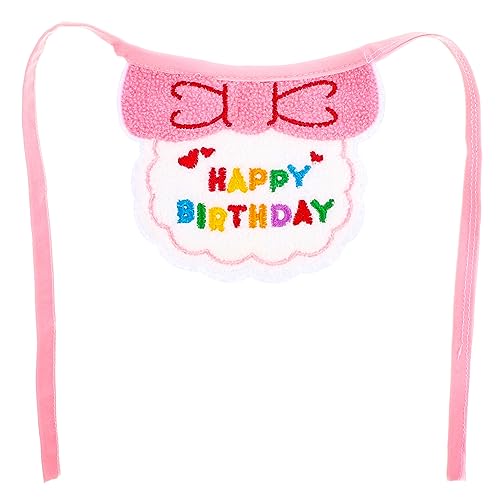 HOMOBABE Haustier-Geburtstags-Lätzchen Hund Katze Wohnungskatzen Welpe Dog Accessories Dog Collars Haustieraccessoire katzenzubehör Kätzchen Lätzchen Kätzchen-Accessoire Baumwolle Rosa von HOMOBABE