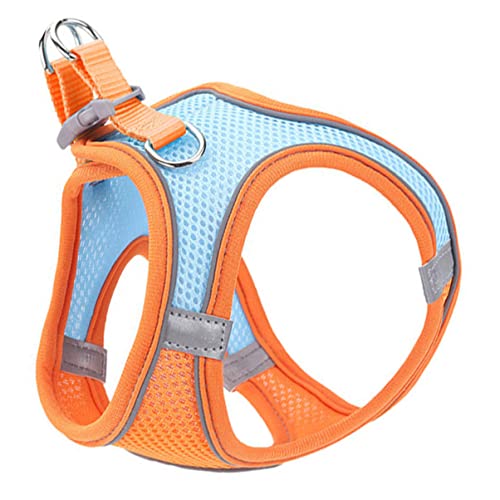 HOMOBABE Haustier Geschirr pet Supplies haustierbedarf Haustierpflege Reflektierendes Haustiergeschirr Haustierzubehör Autositzbezug für Hunde Dackel Seil Hundeleine Hundeweste Stoff Orange von HOMOBABE