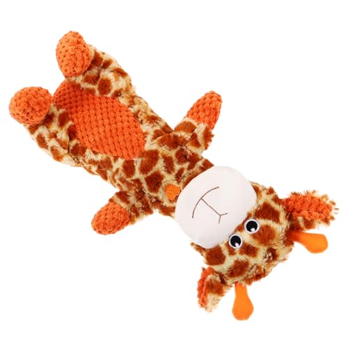 HOMOBABE Giraffenförmiges Quietschspielzeug Für Hunde Interaktives Kauspielzeug Aus Weichem Plüsch Für Kleine Und Mittelgroße Hunde Fördert Die Zahnpflege Und Hält Ihren Hund von HOMOBABE