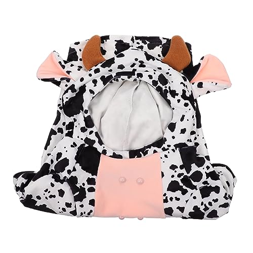 HOMOBABE Haustier Transformationskostüm Katzenperücken Hundekostüme Kaninchen Haustier Winterkuh Halloween Kostüm Hundekuhkostüm Hunde Kapuzenpullover Plüsch Hundepyjama von HOMOBABE