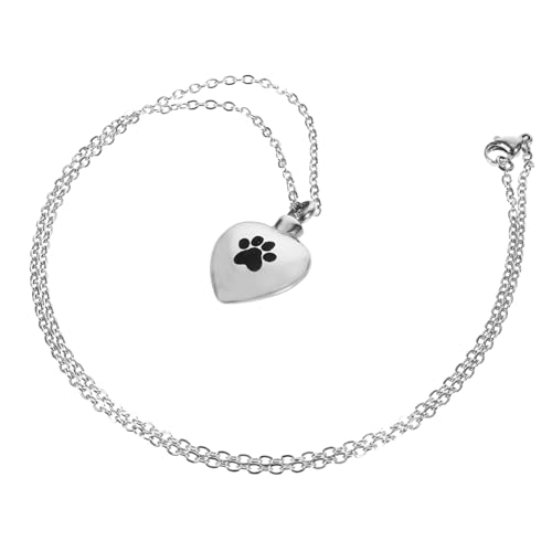 HOMOBABE Haustier Urne Anhänger Urne Halskette Pendellanz Halskette Medaillon Halskette Urnenkette für Haustier Halskette mit Urnenanhänger Rostfreier Silber HOMOBABE Haustier Urne Anhänger Urne Halskette Pendellanz Halskette Medaillon Halskette Urnenkette für Haustier Halskette mit Urnenanhänger Rostfreier Silber von HOMOBABE