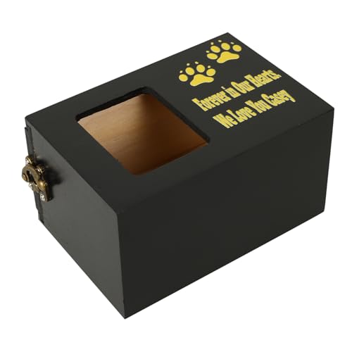 HOMOBABE Haustier-beerdigungskiste Erinnerung Kleine Tierurne Haustier-denkmal Hunde-andenken-denkmal Andenken Urnen Haustierdenkmäler Für Hunde Katzenurne Hund Andenken Pfote Hölzern Black von HOMOBABE
