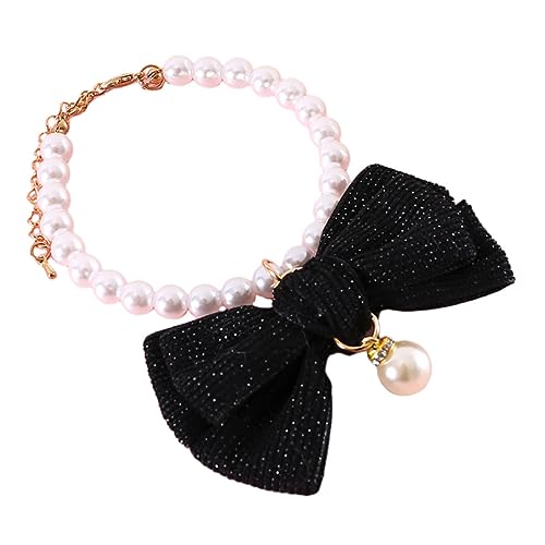 HOMOBABE Haustier-schleifenhalsband Perlen Zierlich Zubehör Süße Halsketten Dekoratives Katzenhalsband Name Empfindlicher Katzenkragen Entzückendes Katzenhalsband Polyester von HOMOBABE