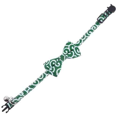 HOMOBABE Haustierhalsband Kitten Halsband katzenzubehöhr katzenzubehör Bow tie Bowtie Kätzchen Ausreißer Glockenhalsband für Haustiere Katzenhalsbänder Katzenhalsband mit Glocke Tuch Green von HOMOBABE