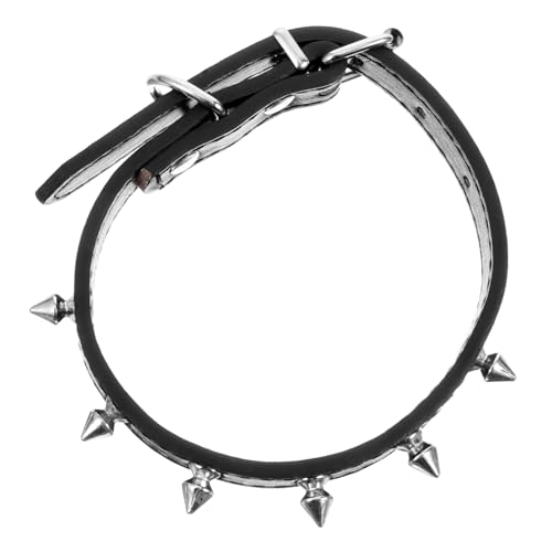 HOMOBABE Haustierhalsband Kragen Hunde stachelig Katzenhalsbänder für Katzen Kätzchen Zubehör für Haustiere Halsschmuck für Haustiere Leder Schwarz von HOMOBABE
