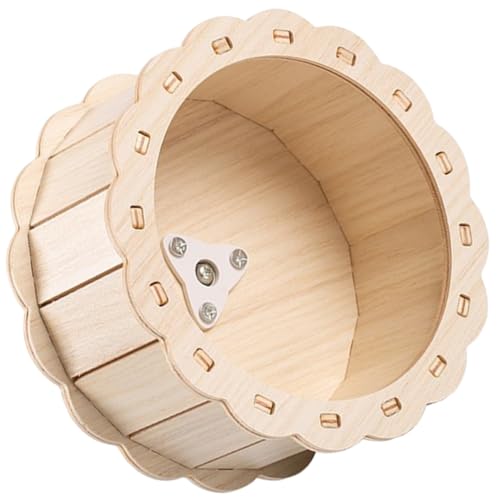 HOMOBABE Laufrad aus Holz für Hamster Geräuschloses Hamsterrad Übungsrad für Kleine Haustiere rutschfest für Igel und Eichhörnchen von HOMOBABE