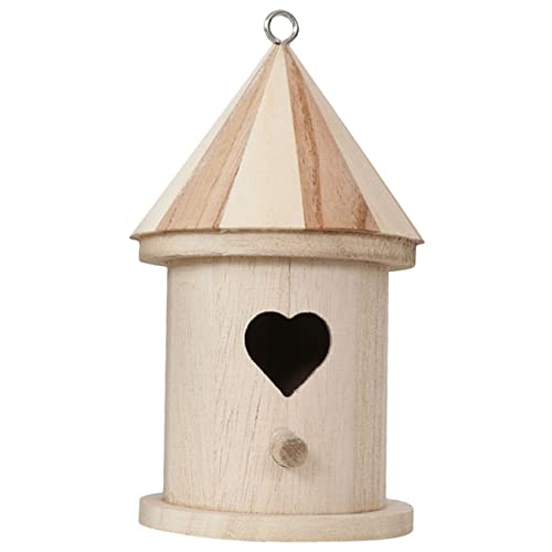 HOMOBABE Holz Vogelhaus Bausatz Unbemalt Kreative Vogelhäuschen Für Garten Und Outdoor-Dekoration Geeignet Für Nistkästen Von Papageien Und Anderen Vögeln Mit Herzförmigem Eingang von HOMOBABE