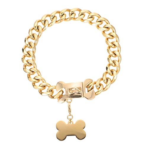 HOMOBABE Hundeleine hundeanhänger hundegeschenk Hundekette hundekragen Hundehalsbänder für Welpen Haustier Glocke dekorativer Haustier-Anhänger zarter Haustieranhänger Stahl Golden von HOMOBABE