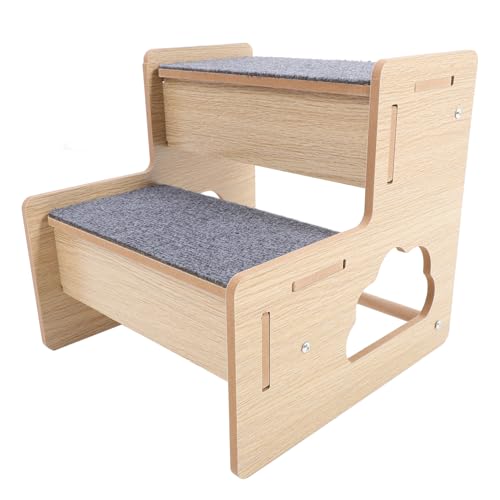 HOMOBABE Hundetreppe für Kleine Hunde Tragbare Holztreppe für Haustiere Einfach zu Tragende Rampe Vielseitige für Sofa und Bett rutschfest und Leicht für Katzen und Welpen von HOMOBABE