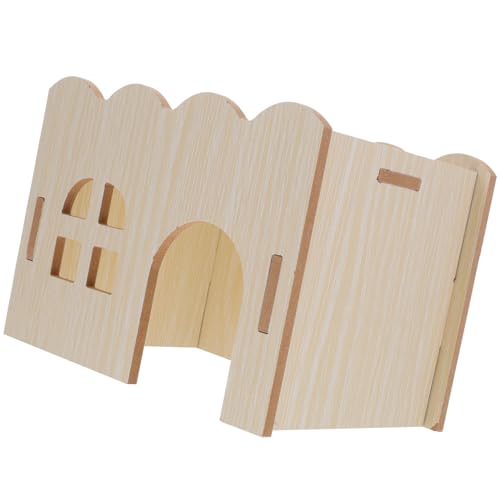 HOMOBABE Kaninchenhaus aus Holz für Hamster Wellenförmige Spielzeugunterkunft für Kleintiere als Rückzugsort Spielplatz und Futterplatz für Haustiere Hochwertige Langlebige Tierunterkunft von HOMOBABE