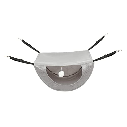HOMOBABE Katze Hängematte Katzenhängematte Zum Aufhängen Haustier Weiden Drinnen Kühlung Hängend Luft Schild Katzenbett Multifunktionales Katzenschlafbett Dickes Sandwich-Netz Grey von HOMOBABE