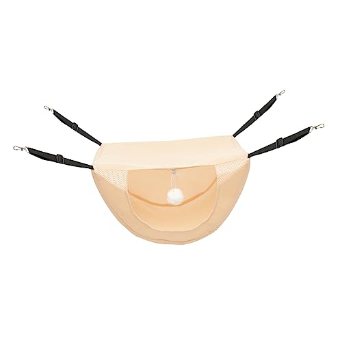HOMOBABE Katze Hängematte Makramee Katzenhängematte Hängend Bett Drinnen Kleines Haustier-hängest Haustier-hängematte Für Zu Hause Atmungsaktive Katzenhängematte Beige Dickes Sandwich-Netz von HOMOBABE
