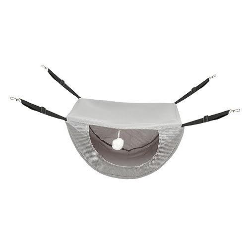 HOMOBABE Katze Hängematte katzenbett haustierbett Kleintierhöhle Katzenhängematte für den Außenbereich selbst Gewebte Haustier hängendes Nest Schlafnest für Katze Dickes Sandwich-Netz Grey von HOMOBABE