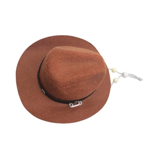 HOMOBABE Katzenhut Hundemütze Hundeperücke Hüte Für Katzen Rassen Haustiere Haustierkleidung Haustier-Halloween-kostüme Katze Katzenjacke Welpenhüte Katzenmütze Welpe Cowboyhut Kappe Coffee von HOMOBABE