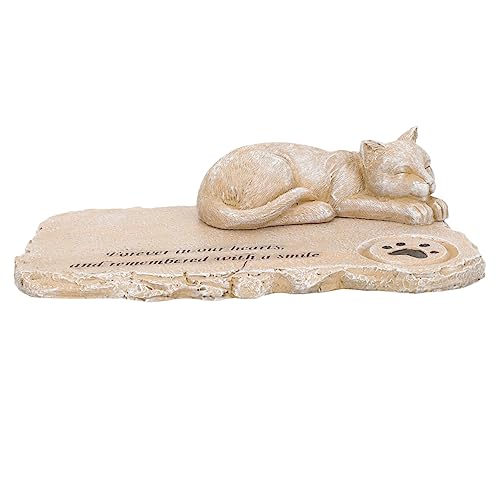 HOMOBABE Katzenschmuck Schwarz Smoking Katzen-gedenkstatue Ornament Weiß Haustiere Katzen-denkmal Befleckt Gartenkatzenverzierungen Grabstein Personalisiert Erinnerungszubehör Harz von HOMOBABE