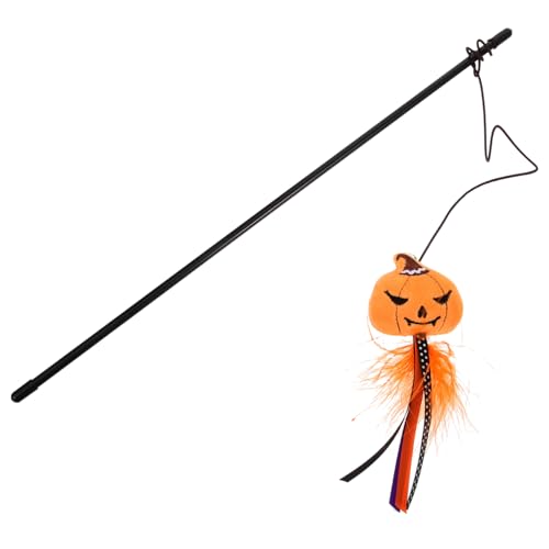 HOMOBABE Katzenspielzeug Teaser Stick für Haustiere Interaktives Halloween Themen für Katzen Multifunktionale Langlebige und Süße Katzenangel mit Kürbis Design HOMOBABE Katzenspielzeug Teaser Stick für Haustiere Interaktives Halloween Themen für Katzen Multifunktionale Langlebige und Süße Katzenangel mit Kürbis Design von HOMOBABE
