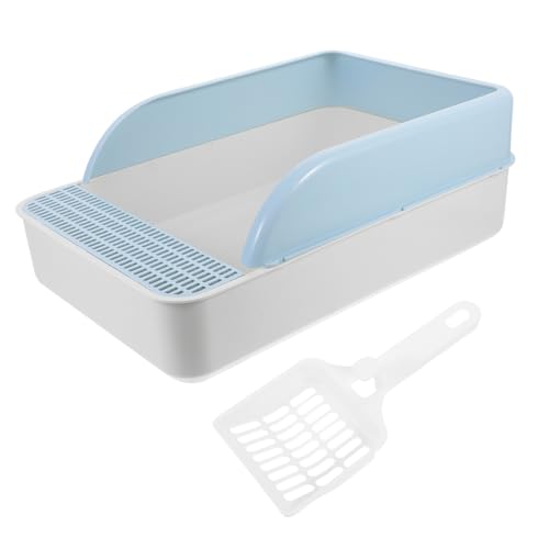 HOMOBABE Katzentruppschale Katzentoilette Katzenklo Wurf Katzenstreuboxen Mülleimer Krämpfleiste für Kätzchen kätzchentoilette Katzenstreuschaufel Katzenstreu Pfanne Abs Himmelblau von HOMOBABE