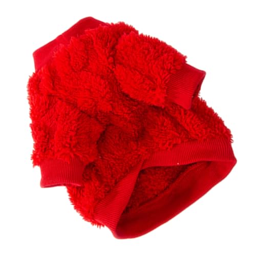 HOMOBABE Kleidung Für Haustiere Dackel Hundekostüme Für Hunde Welpe Regenmantel Und Hundebekleidung Hund Cool Hundehandtuch Haustierkleidung Hundemantel Winter-Haustier- Rot Fussel von HOMOBABE