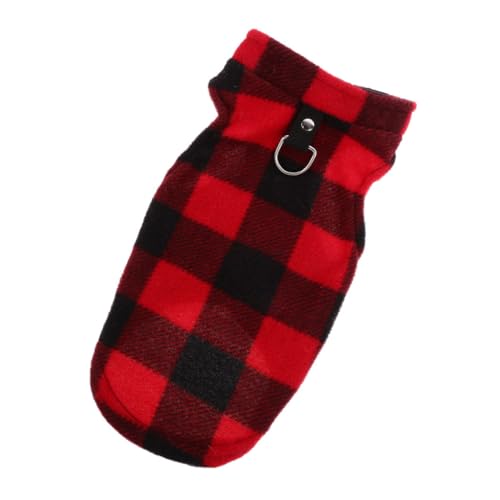 HOMOBABE Kleine Hundeweste aus Fleece mit D Ring Winterjacke für Kleine und Mittelgroße Hunde Niedlicher Mantel für Haustiere für Kalte Rot Schwarzes Karomuster HOMOBABE Kleine Hundeweste aus Fleece mit D Ring Winterjacke für Kleine und Mittelgroße Hunde Niedlicher Mantel für Haustiere für Kalte Rot Schwarzes Karomuster von HOMOBABE