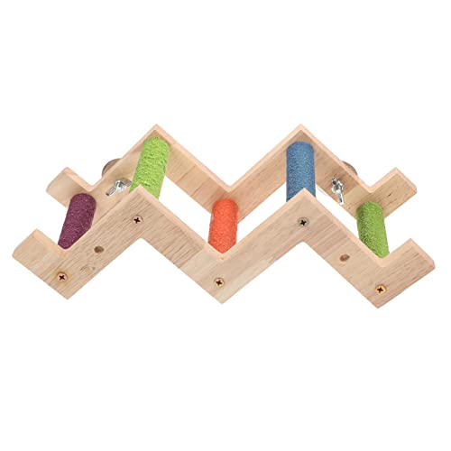 HOMOBABE Papageienleiter aus Holz Förmige Kleintier Spielleiter für Käfig Vogelspielzeug für Papageien Nymphensittiche Hamster und Kleine Fördert Bewegung und Spielspaß von HOMOBABE