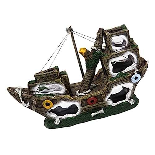 HOMOBABE Piratenschiffwrack -Dekoration Fisch Tank Schiffswrack Schiffswrack- Aquarium Zerstörte Bootslandschaft Schiffswrack Im Aquarium Ozeandekor Aquariumdekor Harz HOMOBABE Piratenschiffwrack -Dekoration Fisch Tank Schiffswrack Schiffswrack- Aquarium Zerstörte Bootslandschaft Schiffswrack Im Aquarium Ozeandekor Aquariumdekor Harz von HOMOBABE