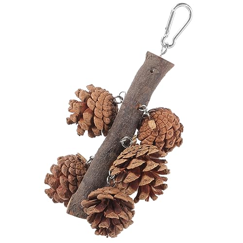 HOMOBABE Vogel hängendes Kauspielzeug für kleine Papageienspielzeuge Lovebird Abs knete chew Toy Pine Nuts Käfig hängendes Vogelspielzeug zum Kauen Kiefernzapfen von HOMOBABE