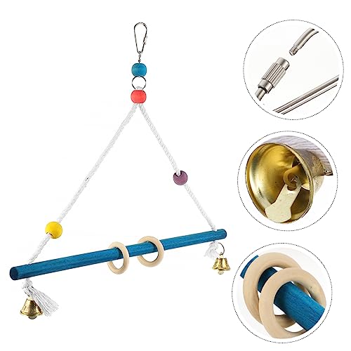 HOMOBABE Vogel holzbohle holzstangen Parrot Toys vogelspielzeug nymphensittich vogelkäfig zubehör Barsch groß Haustier drinnen Papageienschaukel Vogelschaukel Stroh Blue von HOMOBABE